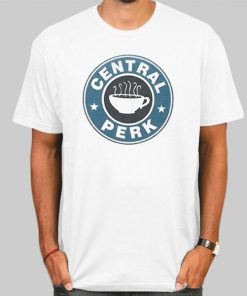 T Shirt White Logo Coffee Central Perk