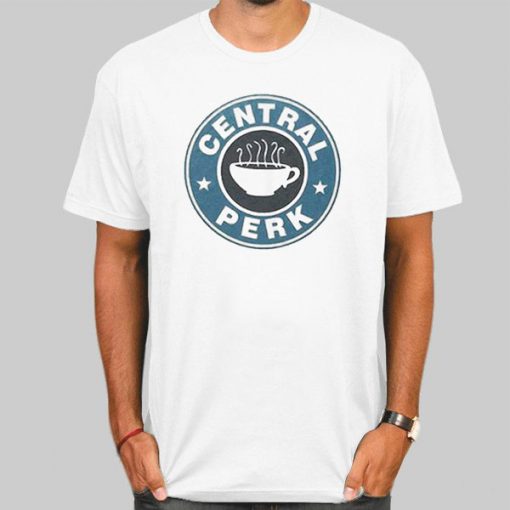 T Shirt White Logo Coffee Central Perk