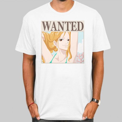 T Shirt White Nami Wanted Poster One Piece