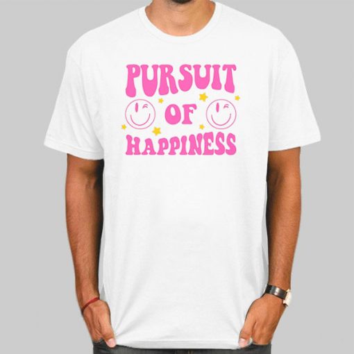 T Shirt White Pursuit of Happiness Begins