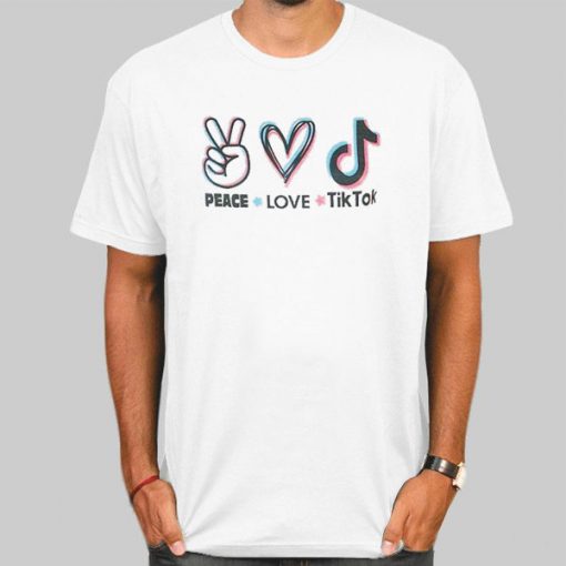 T Shirt White Vintage Peace Love Tiktok