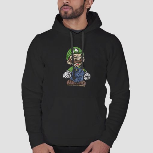 Hoodie Black 90s Super Mario Luigi