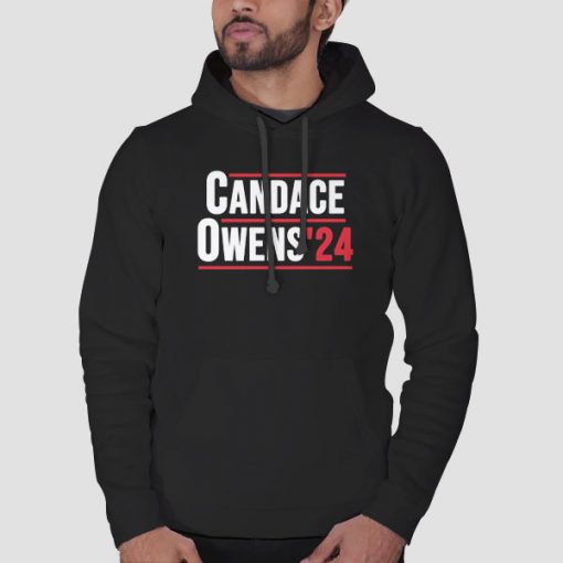 Hoodie Black Support Candace Owens for President 2024