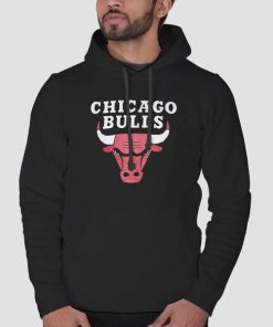 Hoodie Black Vintage Retro Chicago Bulls
