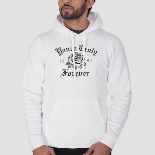 Hoodie White 1994 Rose Yours Truly