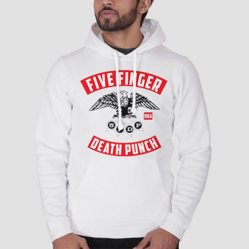 Hoodie White 5FDP Five Finger Death Punch