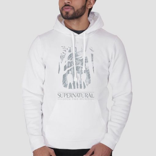 Hoodie White Forest Join the Hunt Supernatural