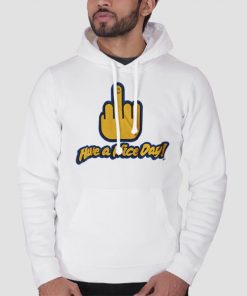 Hoodie White Have a Nice Day Middle Finger