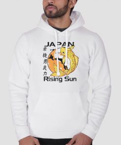 Hoodie White Japan Rising Sun Koi