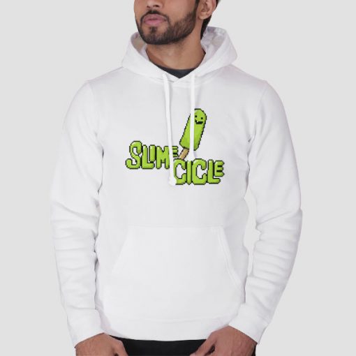 Hoodie White Parody Logo Slimecicle Merch