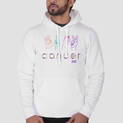 Hoodie White Support Funny Cancer