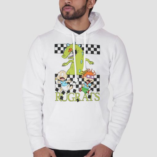 Hoodie White Vintage Nickelodeon Tommy and Chuckie Run Rugrats