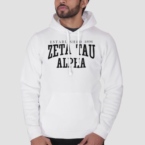 Hoodie White Vintage Zeta Tau Alpha Merch 1898