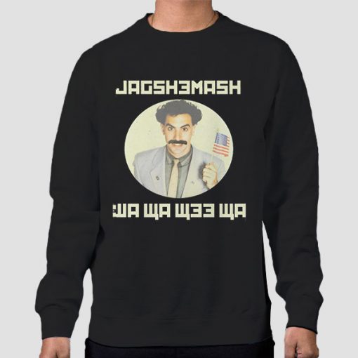 Sweatshirt Black Funny Borat Jagshemash
