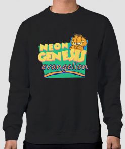 Sweatshirt Black Neon Genesis Evangelion Garfield