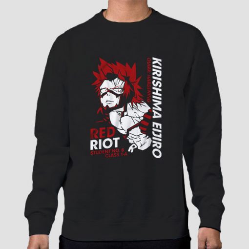 Sweatshirt Black Red Riot Japanese Kirishima