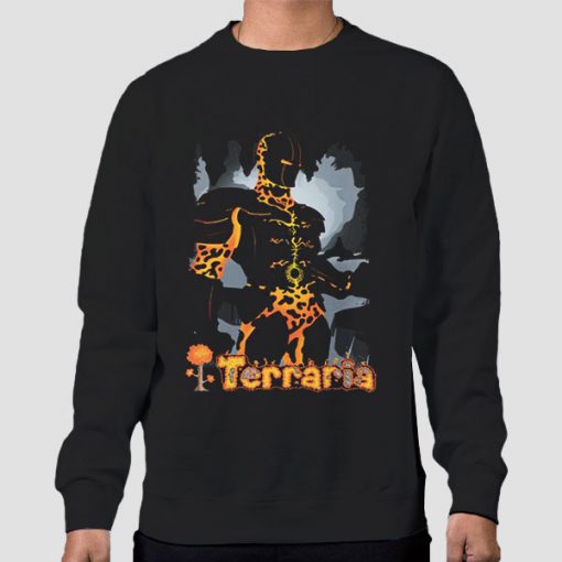 Sweatshirt Black Terraria Logo Molten Armor