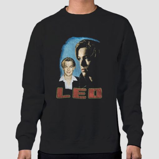 Sweatshirt Black Vintage 90s Bootleg Leonardo Dicaprio