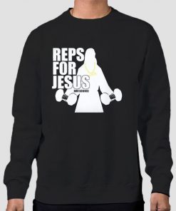 Sweatshirt Black Vintage Gym Reps for Jesus