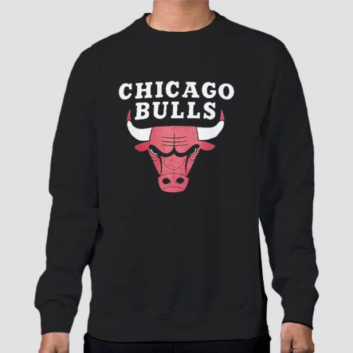 Sweatshirt Black Vintage Retro Chicago Bulls