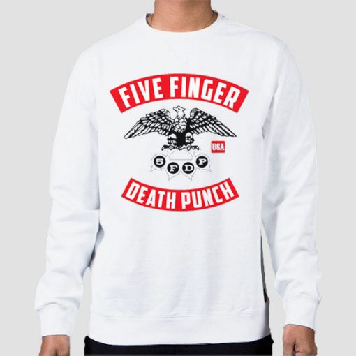 Sweatshirt White 5FDP Five Finger Death Punch