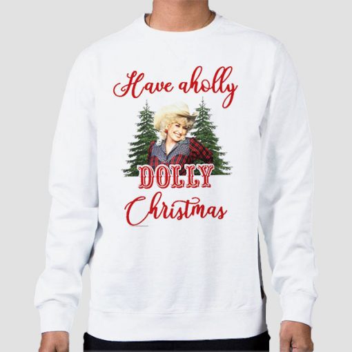 Sweatshirt White Dolly Parton Holly Dolly Christmas