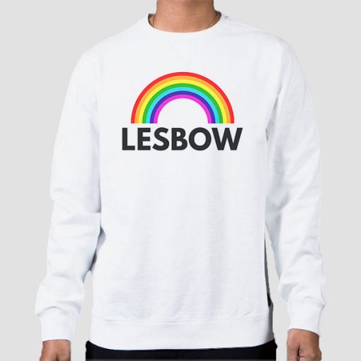 Sweatshirt White Lesbow Rainbow Lesbian