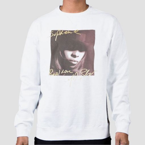 Sweatshirt White Real Love Mary J Blige