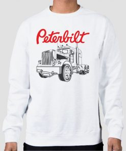 Sweatshirt White Truck Racing Classic Peterbilt