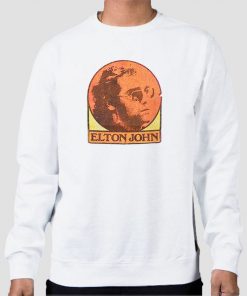Sweatshirt White Vintage 1970 Elton John