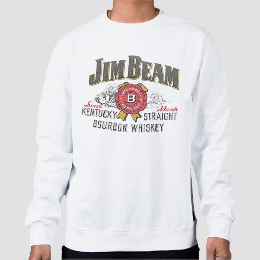 Sweatshirt White Vintage Saur Mash Jim Beam