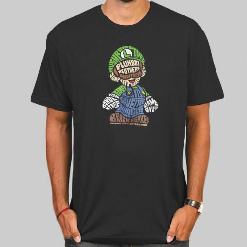 T Shirt Black 90s Super Mario Luigi
