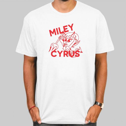 T Shirt White Funny Devil Gay Miley