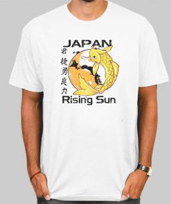 T Shirt White Japan Rising Sun Koi