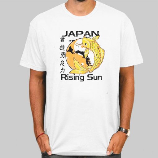 T Shirt White Japan Rising Sun Koi