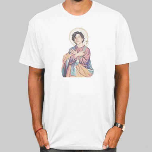 T Shirt White Parody Jesus Timothee Chalamet