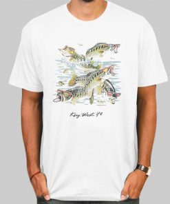 T Shirt White Vintage 90s Bass Fishing