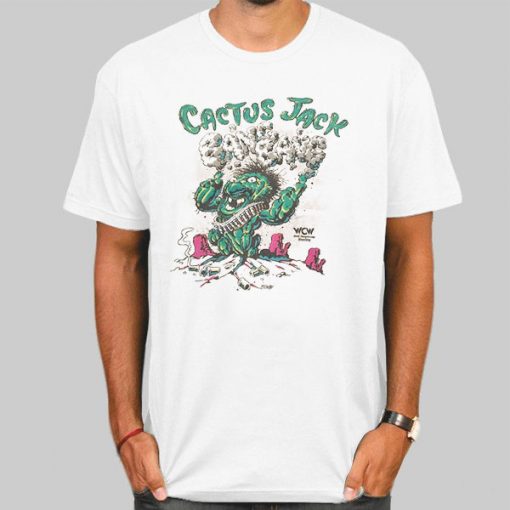 T Shirt White WCW Bang Bang Cactus Jack