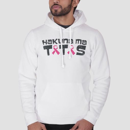 Hoodie White Ma Tatas Support Funny Breast Cancer