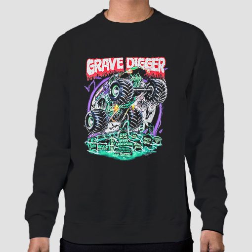 Sweatshirt Black Graveyard Monster Truck Grave Digger
