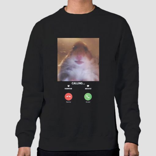 Sweatshirt Black Hamster Staring at Camera