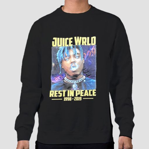 Sweatshirt Black Rest in Peace Juice Wrld Graphic