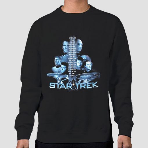 Sweatshirt Black Vintage 90s Star Trek