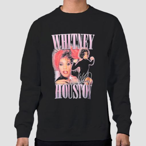 Sweatshirt Black Vintage Bootleg Whitney Houston