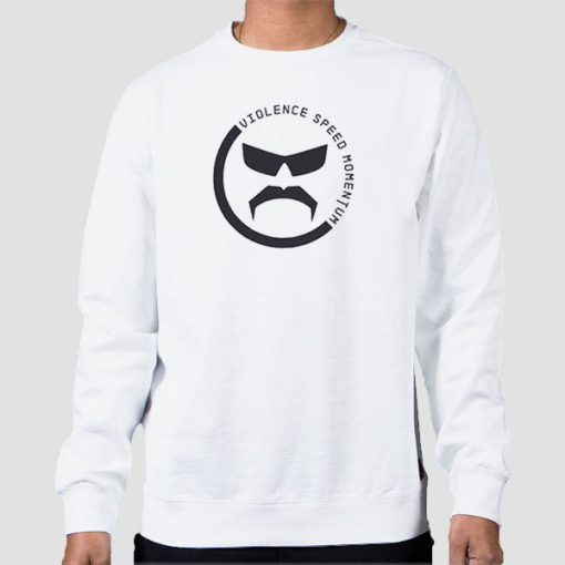 Sweatshirt White Dr Disrespect Logo Violence Speed Momentum