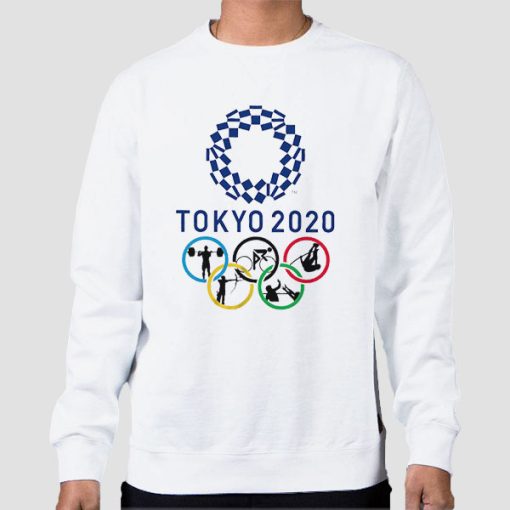 Sweatshirt White Inspired 2020 Tokyo Olympics