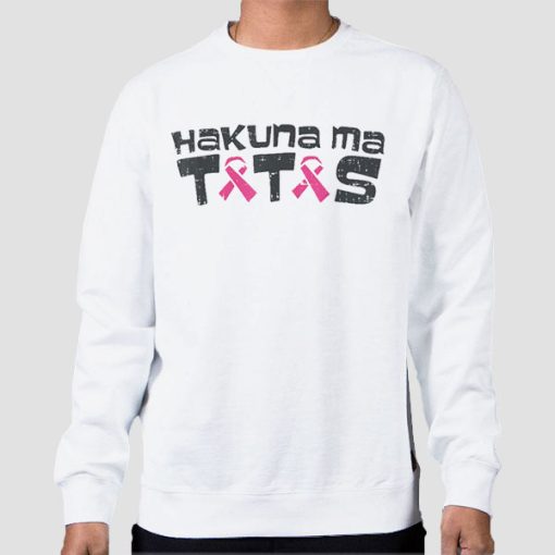 Sweatshirt White Ma Tatas Support Funny Breast Cancer