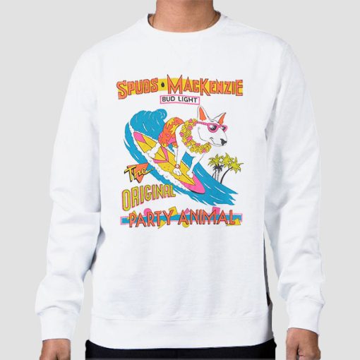 Sweatshirt White Party Animal Spuds Mackenzie