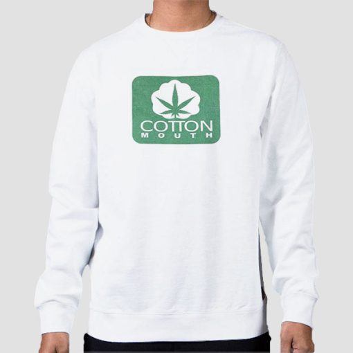 Sweatshirt White Vintage 90s Marijuana Weed Cottonmouth High