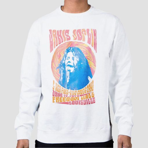 Sweatshirt White Vintage Concert Tour Janis Joplin